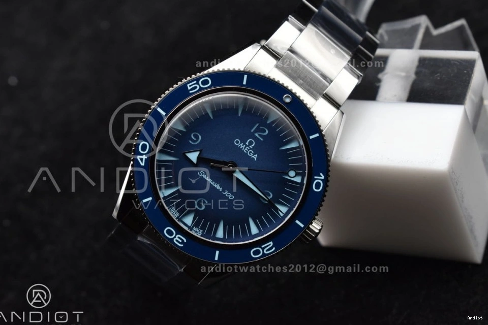 Bracelet Dial Blue Heritage Best VSF Seamaster 1:1 Edition on Clone Super 300 SS A8912 0401